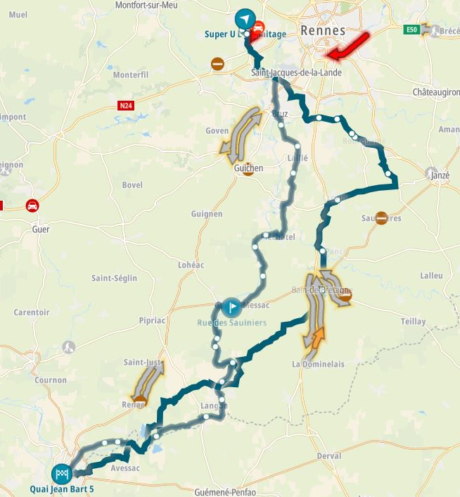 Parcours moto Vilaine