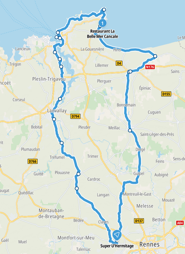 Parcours moto Cancale 2025