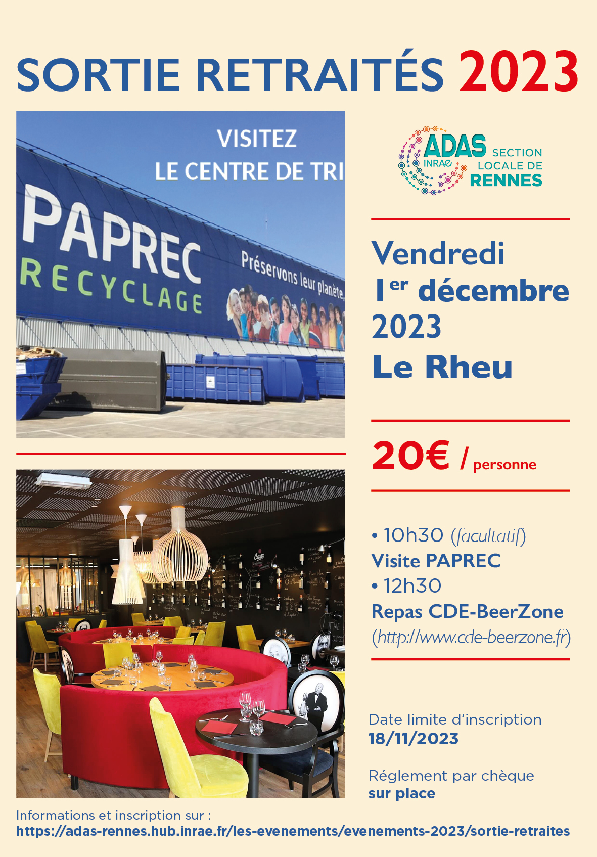 Affiche sortie retraités 2023